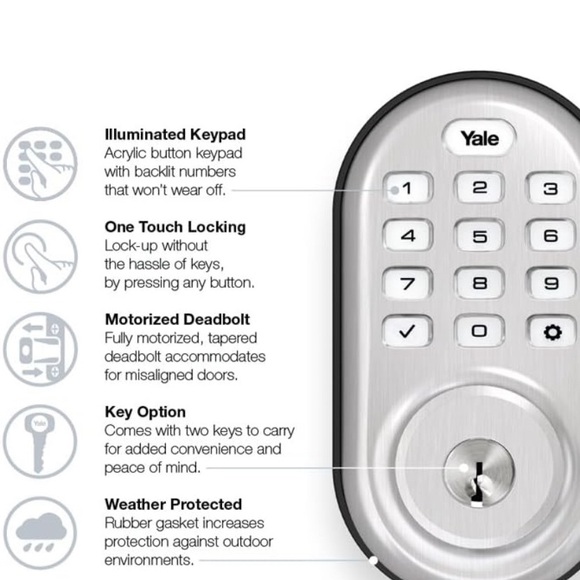 Yale Assure Lock with Z-Wave Smart Keypad Deadbolt Satin Nickel - Picture 3 of 16